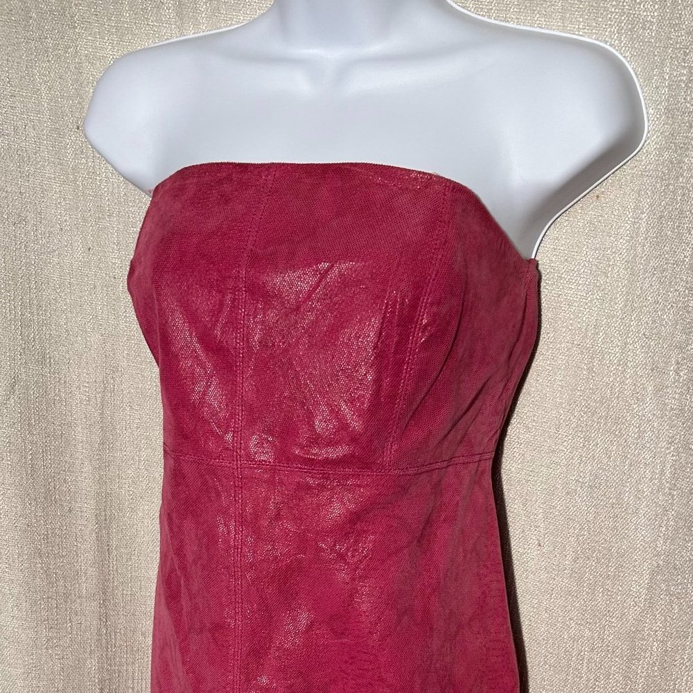 Strapless Leather Snakeskin Dress